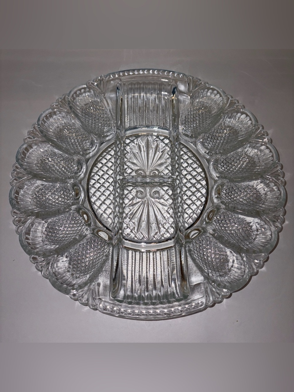 Clear Glass Sectioned Serving Platter - Elegant Home Dining